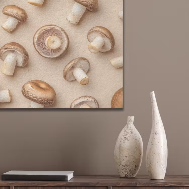 Kastanje Champignons - Beige PET vilt klein -sfeer6_closeup