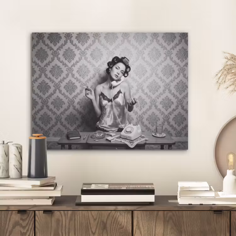 Chic - Vrouw - Zwart - Wit PET vilt klein -sfeer1