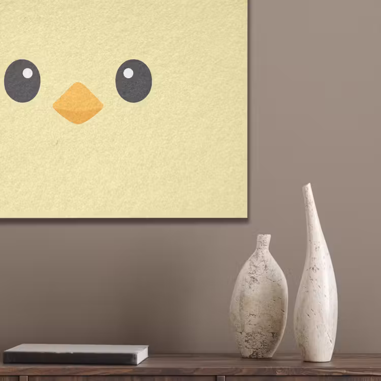 Kuiken - Vrolijk - Geel - Minimalistisch PET vilt klein -sfeer6_closeup