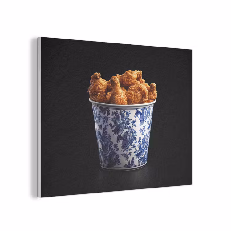 Kip - Bucket - Delfts blauw - Lekker PET vilt klein -3d