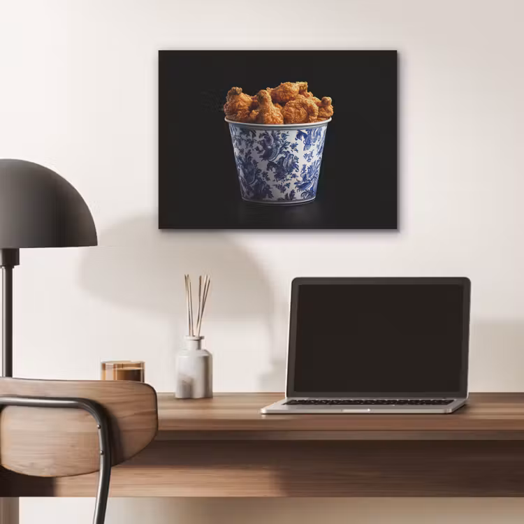 Kip - Bucket - Delfts blauw - Lekker PET vilt klein -sfeer5
