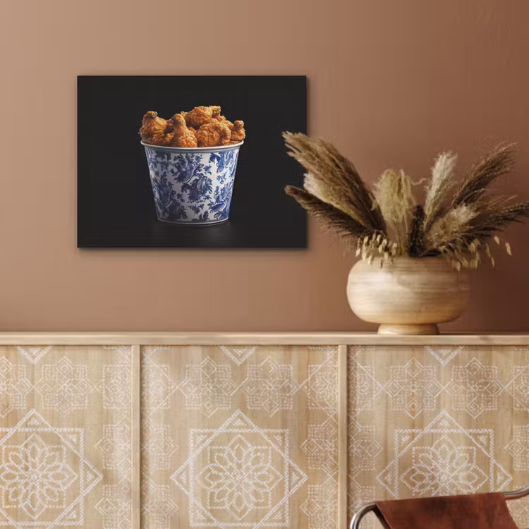 Kip - Bucket - Delfts blauw - Lekker PET vilt klein -sfeer4
