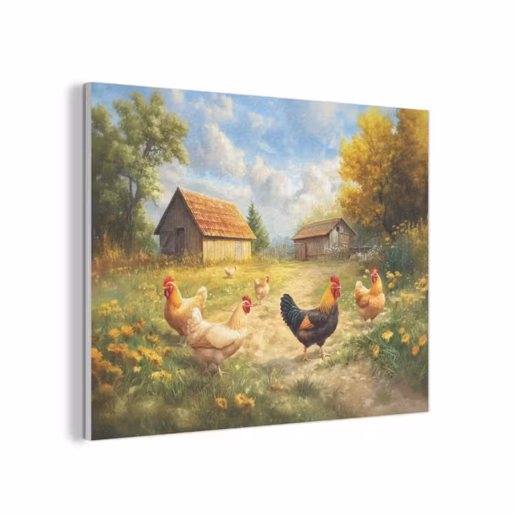 Kippen - Landelijke rust - Natuur PET vilt klein -3d