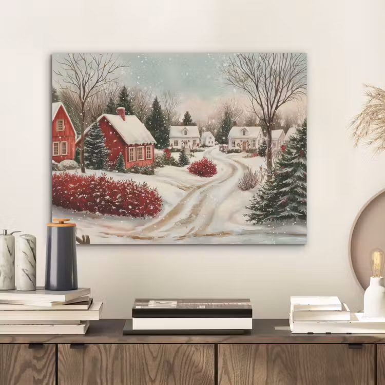 Kerstsfeer - Landelijk - Rood PET vilt klein -sfeer1