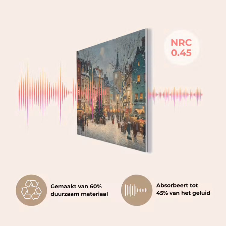 Kerstsfeer - Stadsplein - Kleurrijk PET vilt klein -USP_NL