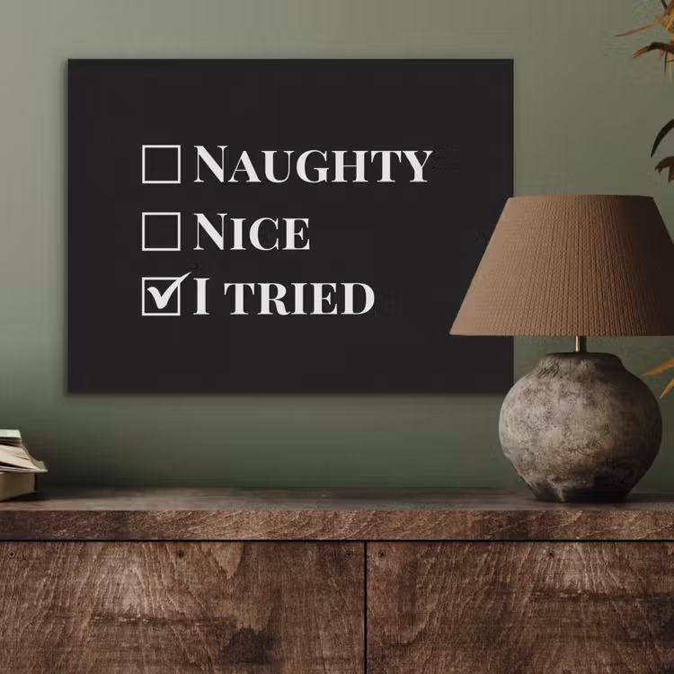 Kerst - Zwart - Wit - Quote - Grappig PET vilt klein -sfeer2