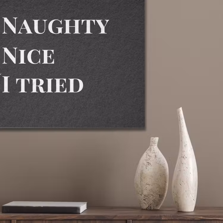 Kerst - Zwart - Wit - Quote - Grappig PET vilt klein -sfeer6_closeup
