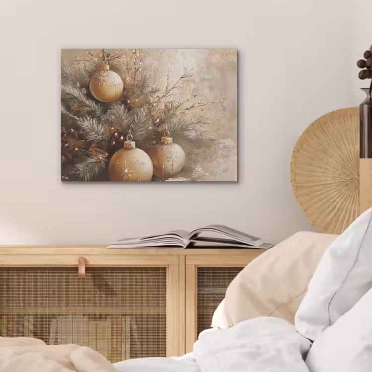 Kerst - Kerstballen - Beige - Goud PET vilt klein -sfeer3