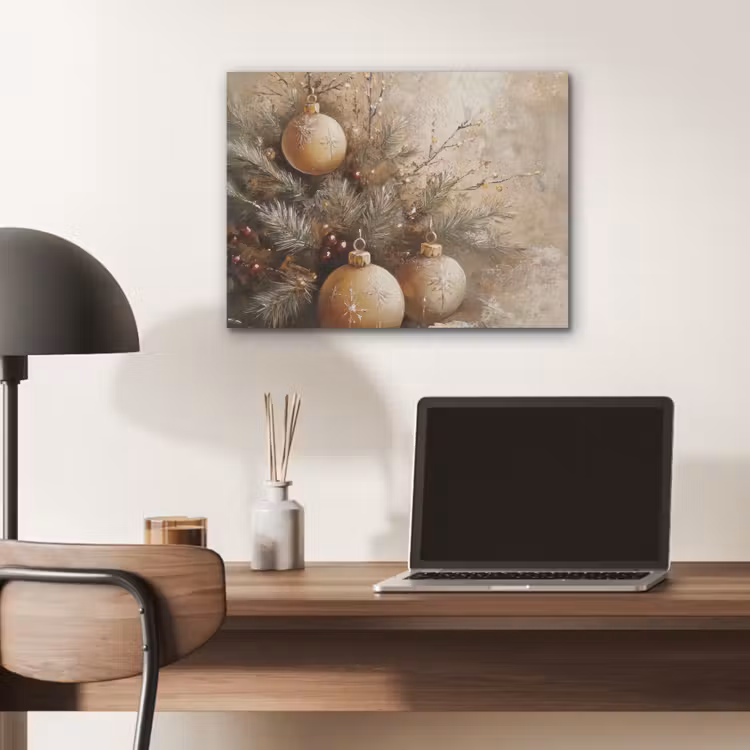 Kerst - Kerstballen - Beige - Goud PET vilt klein -sfeer5