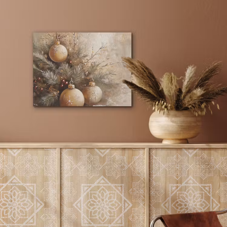 Kerst - Kerstballen - Beige - Goud PET vilt klein -sfeer4