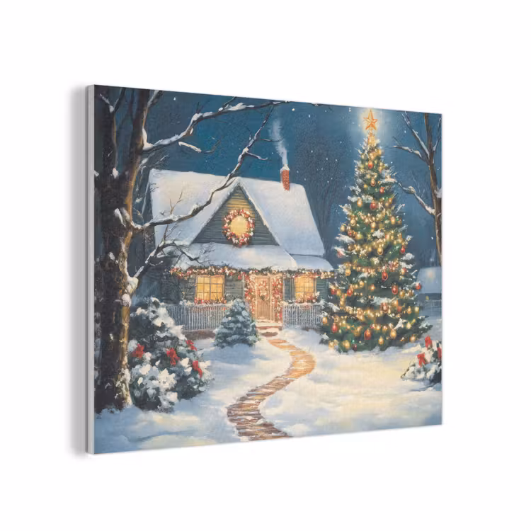 Kerst - Kerstboom - Winter - Huis - Sneeuw PET vilt klein -3d