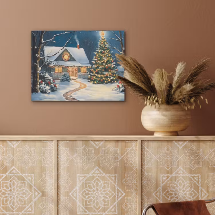 Kerst - Kerstboom - Winter - Huis - Sneeuw PET vilt klein -sfeer4