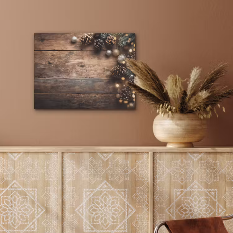 Kersthoekdecoratie - Dennenappels - Lichtjes PET vilt klein -sfeer4