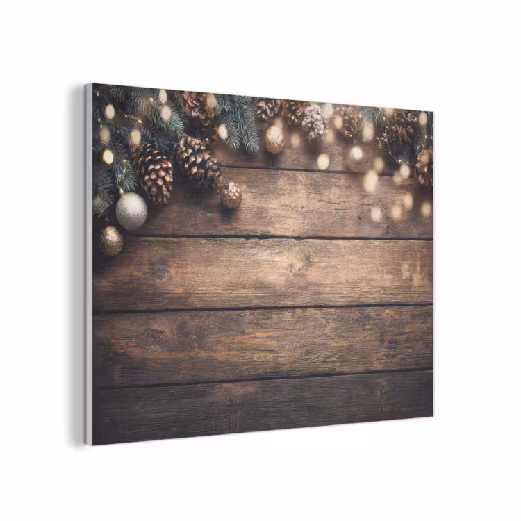 Kerstdecoratie - Houten - Dennenappel - Bruin PET vilt klein -3d