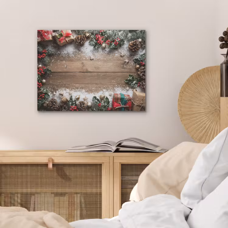 Kerstdecoratie - Geschenken - Hout - Veelkleurig PET vilt klein -sfeer3