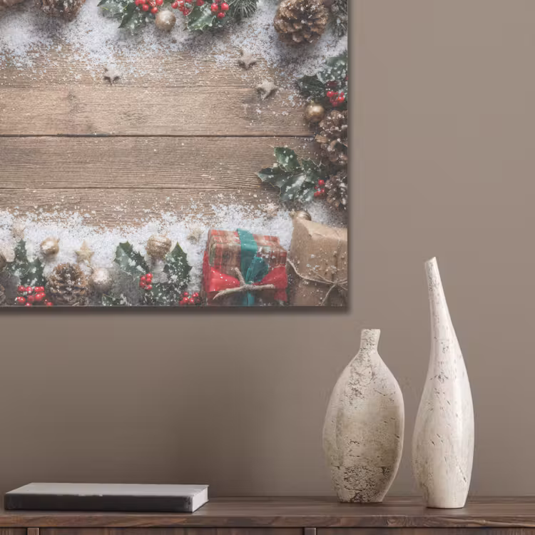 Kerstdecoratie - Geschenken - Hout - Veelkleurig PET vilt klein -sfeer6_closeup