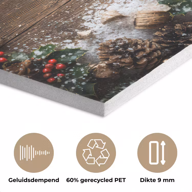 Kerstdecoratie - Geschenken - Hout - Veelkleurig PET vilt klein -closeup_NL