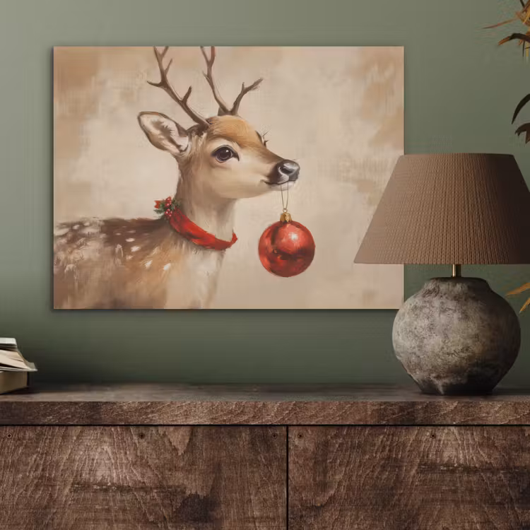 Kerst - Hert - Gewei - Kerstbal - Rendier PET vilt klein -sfeer2