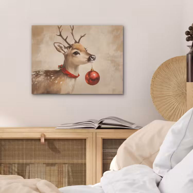 Kerst - Hert - Gewei - Kerstbal - Rendier PET vilt klein -sfeer3