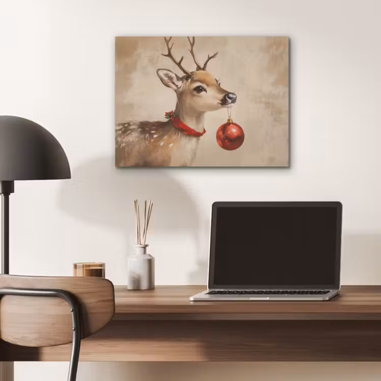 Kerst - Hert - Gewei - Kerstbal - Rendier PET vilt klein -sfeer5