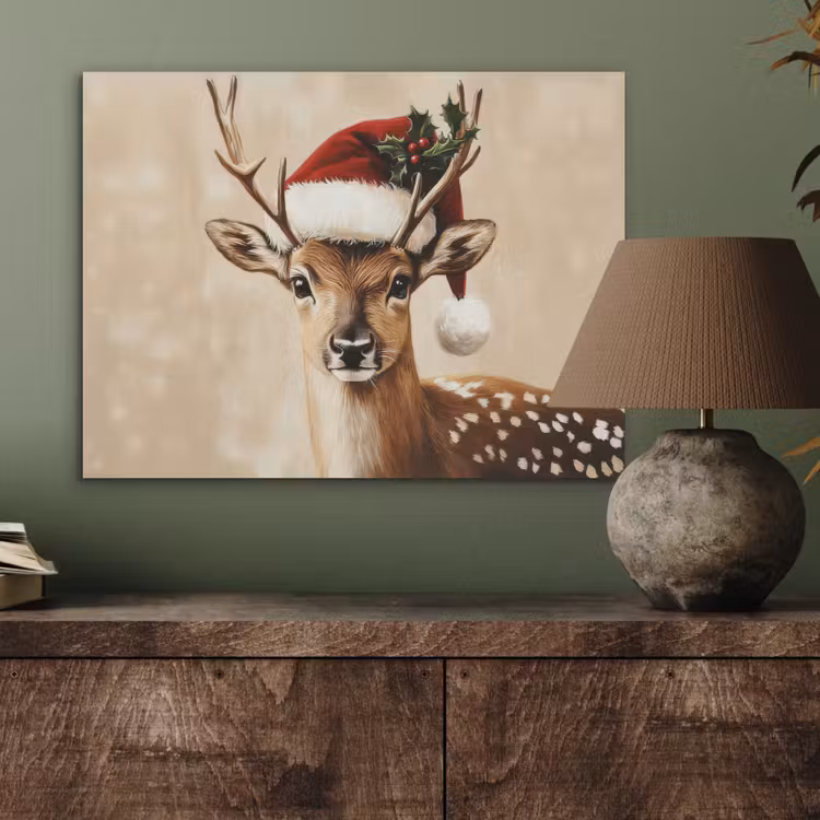 Kerst - Hert - Gewei - Rood PET vilt klein -sfeer2