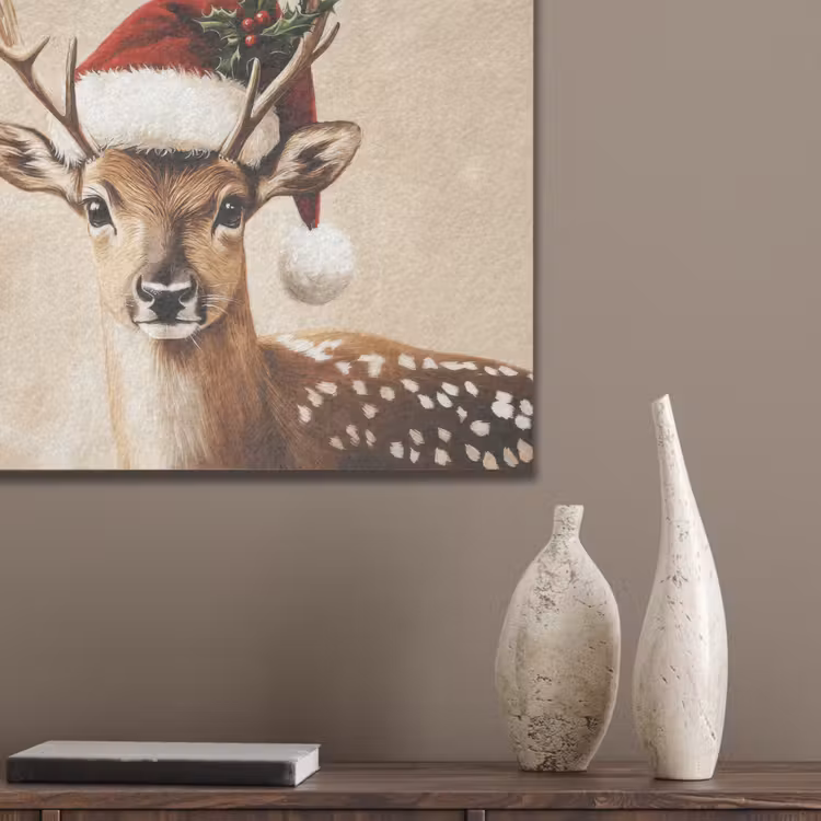 Kerst - Hert - Gewei - Rood PET vilt klein -sfeer6_closeup