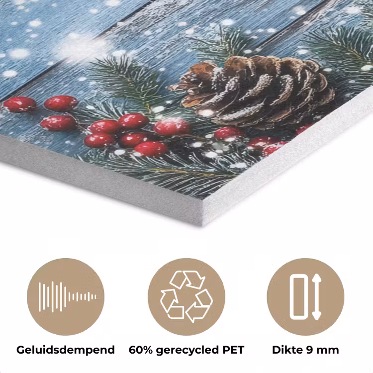 Kerstomlijsting - Sneeuw - Meerkleurig PET vilt klein -closeup_NL