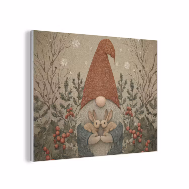 Kerstgnome - Konijntjes - Kleurrijk PET vilt klein -3d