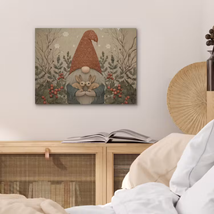 Kerstgnome - Konijntjes - Kleurrijk PET vilt klein -sfeer3