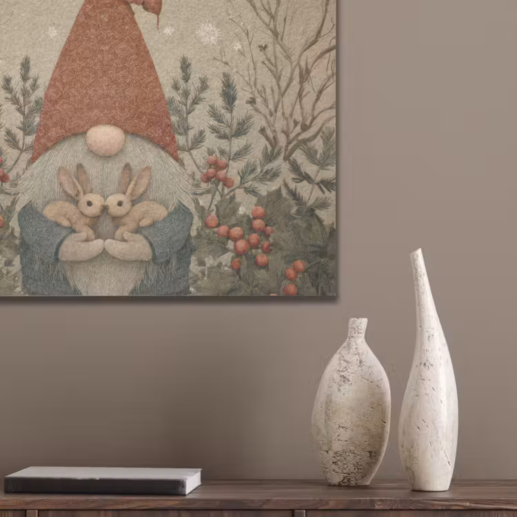 Kerstgnome - Konijntjes - Kleurrijk PET vilt klein -sfeer6_closeup