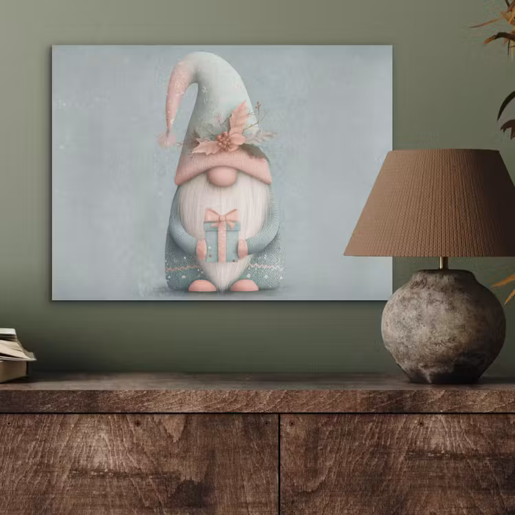 Kerstgnome - Cadeau - Groen PET vilt klein -sfeer2