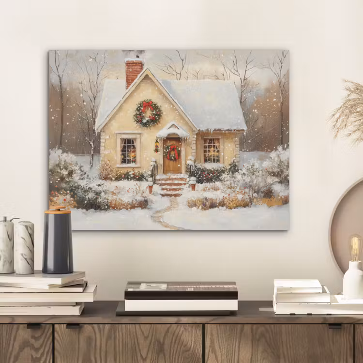Kerst - Huis - Winter - Sneeuw PET vilt klein -sfeer1