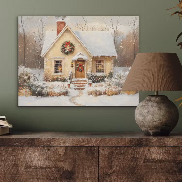 Kerst - Huis - Winter - Sneeuw PET vilt klein -sfeer2