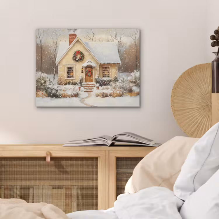 Kerst - Huis - Winter - Sneeuw PET vilt klein -sfeer3