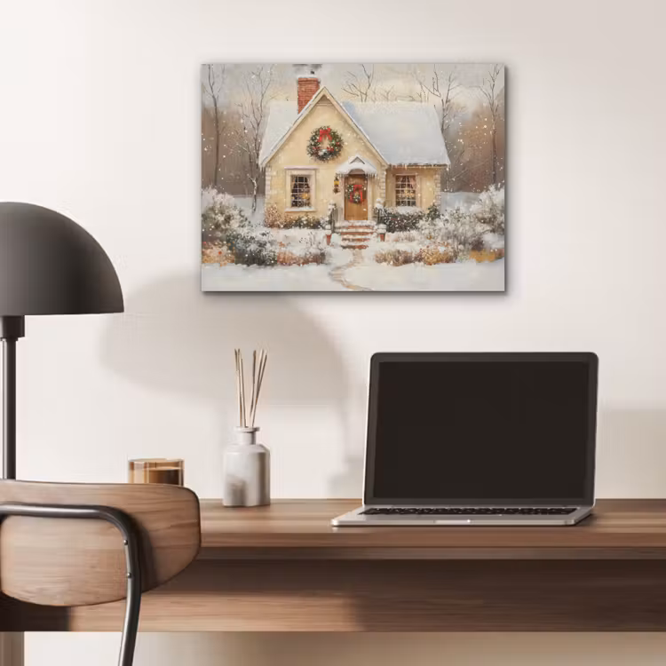 Kerst - Huis - Winter - Sneeuw PET vilt klein -sfeer5