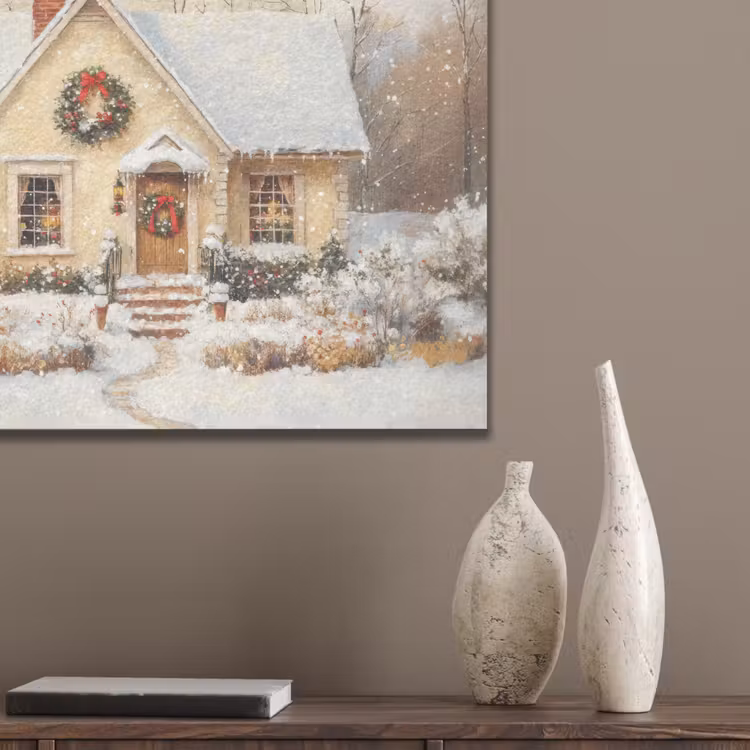 Kerst - Huis - Winter - Sneeuw PET vilt klein -sfeer6_closeup