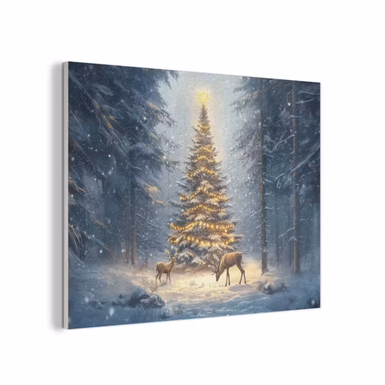 Kerstlicht - Woud - Hert - Donker PET vilt klein -3d