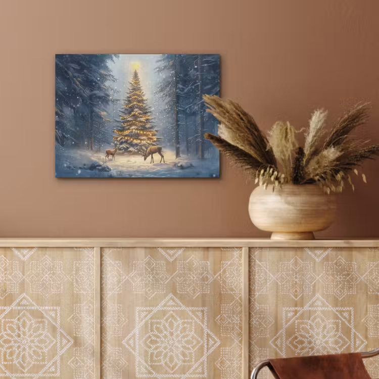 Kerstlicht - Woud - Hert - Donker PET vilt klein -sfeer4