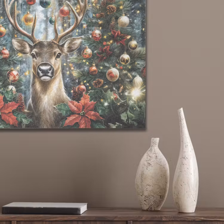 Kerstfeest - Dennenbos - Rood PET vilt klein -sfeer6_closeup