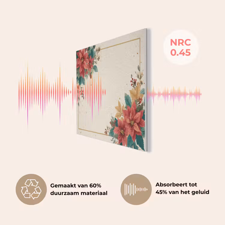 Kerst - Poinsettia - Omlijsting - Kleurrijk PET vilt klein -USP_NL