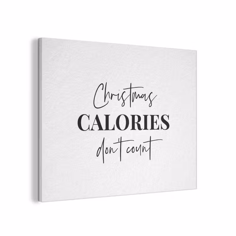 Kerst quote - Winter - Christmas calories - Wit PET vilt klein -3d