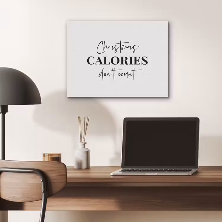 Kerst quote - Winter - Christmas calories - Wit PET vilt klein -sfeer5