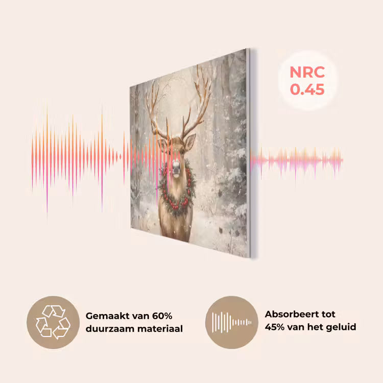 Kerst - Rendier - Winter - Krans PET vilt klein -USP_NL