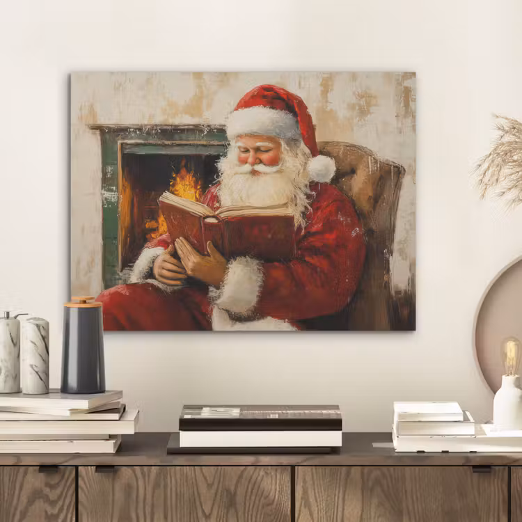 Kerst - Kerstman - Winter - Open Haard PET vilt klein -sfeer1