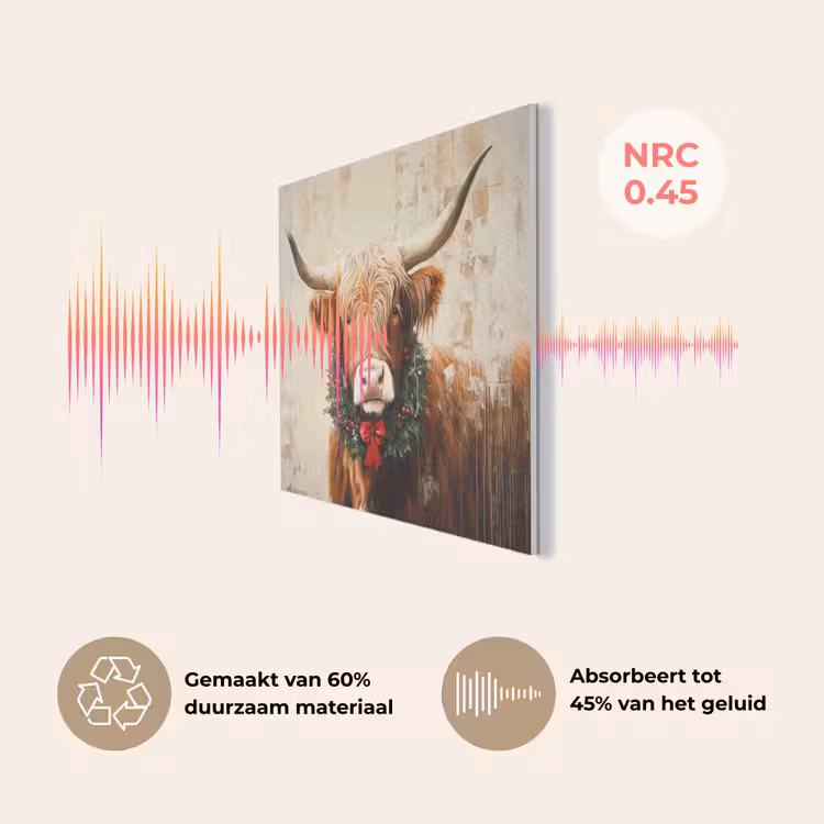 Kerst - Schotse Hooglander - Bruin - Krans PET vilt klein -USP_NL