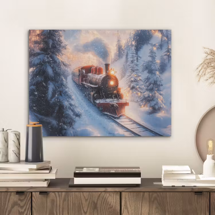 Kersttrein - Sneeuw - Winter - Kerst PET vilt klein -sfeer1