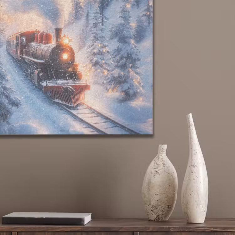 Kersttrein - Sneeuw - Winter - Kerst PET vilt klein -sfeer6_closeup