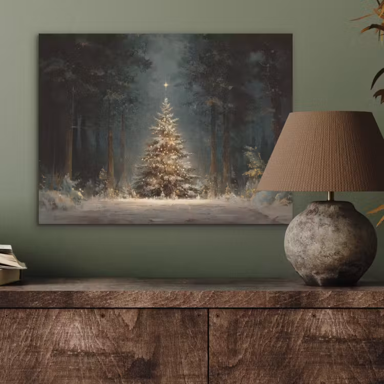 Kerstboom - Bos - Sneeuw - meerkleurig PET vilt klein -sfeer2