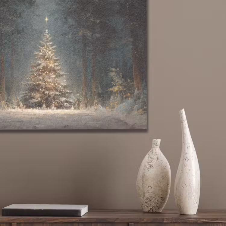 Kerstboom - Bos - Sneeuw - meerkleurig PET vilt klein -sfeer6_closeup