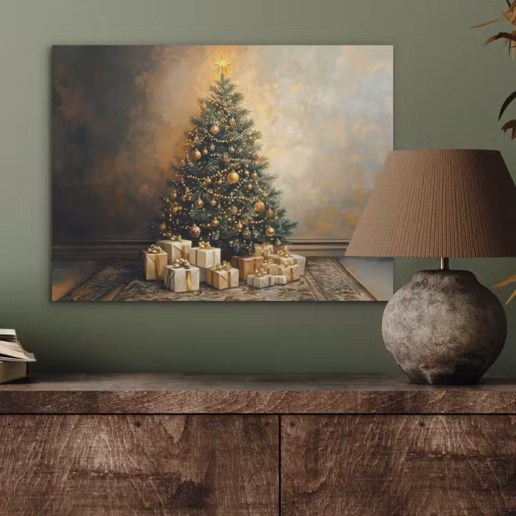 Kerstboom - Cadeaus - Goud PET vilt klein -sfeer2